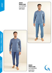 PIGIAMA UOMO M/L Z60001 Tellini S.r.l. Ingrosso Abbigliamento